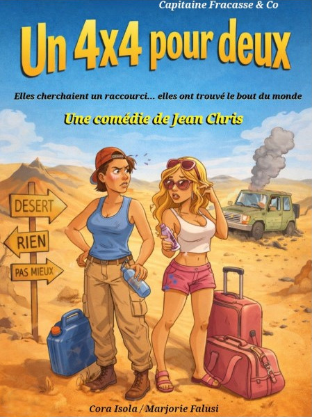 Affiche un 4x4 pour deux : deux jeunes filles dans le désert.